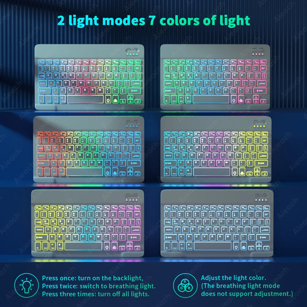 Rainbow Backlit Wireless Keyboard and Mouse Set