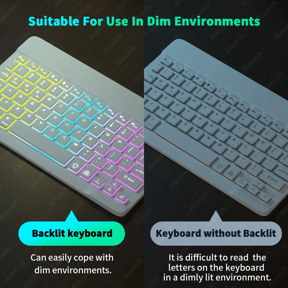 Rainbow Backlit Wireless Keyboard and Mouse Set