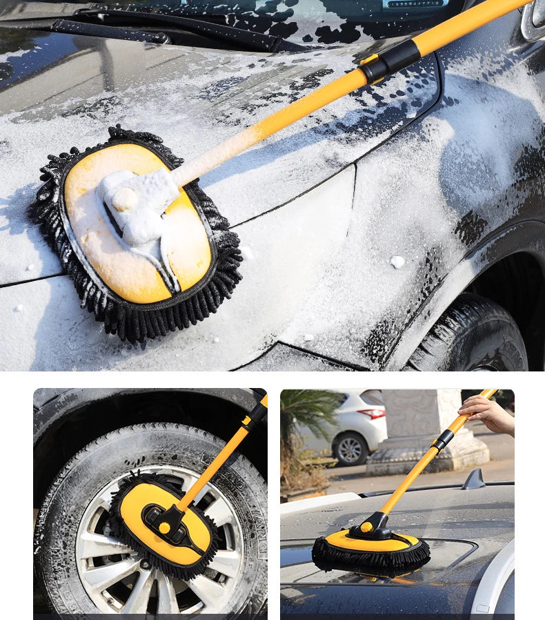 New Car Wash Mop Cleaning Brush Telescoping Long Handle Cleaning Mop Retractable Bent Bar Car Wash Brush Car Cleaning Tools