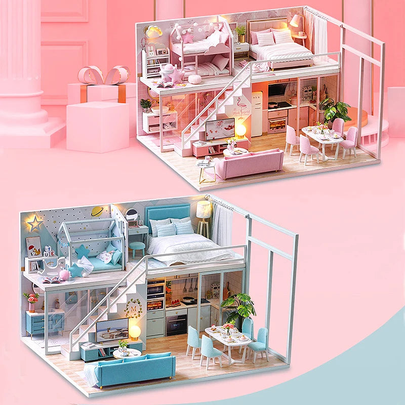 Handmade Wooden dollhouse kit