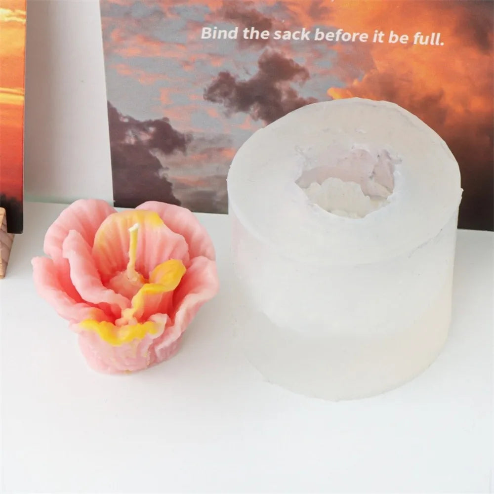 Peony Rose Candle Silicone Mold DIY Flower Soap Resin Gypsum Making Tool Valentine's Day Dinner Trim Soak Bathtub Decor Gift