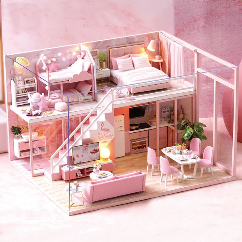 Handmade Wooden dollhouse kit