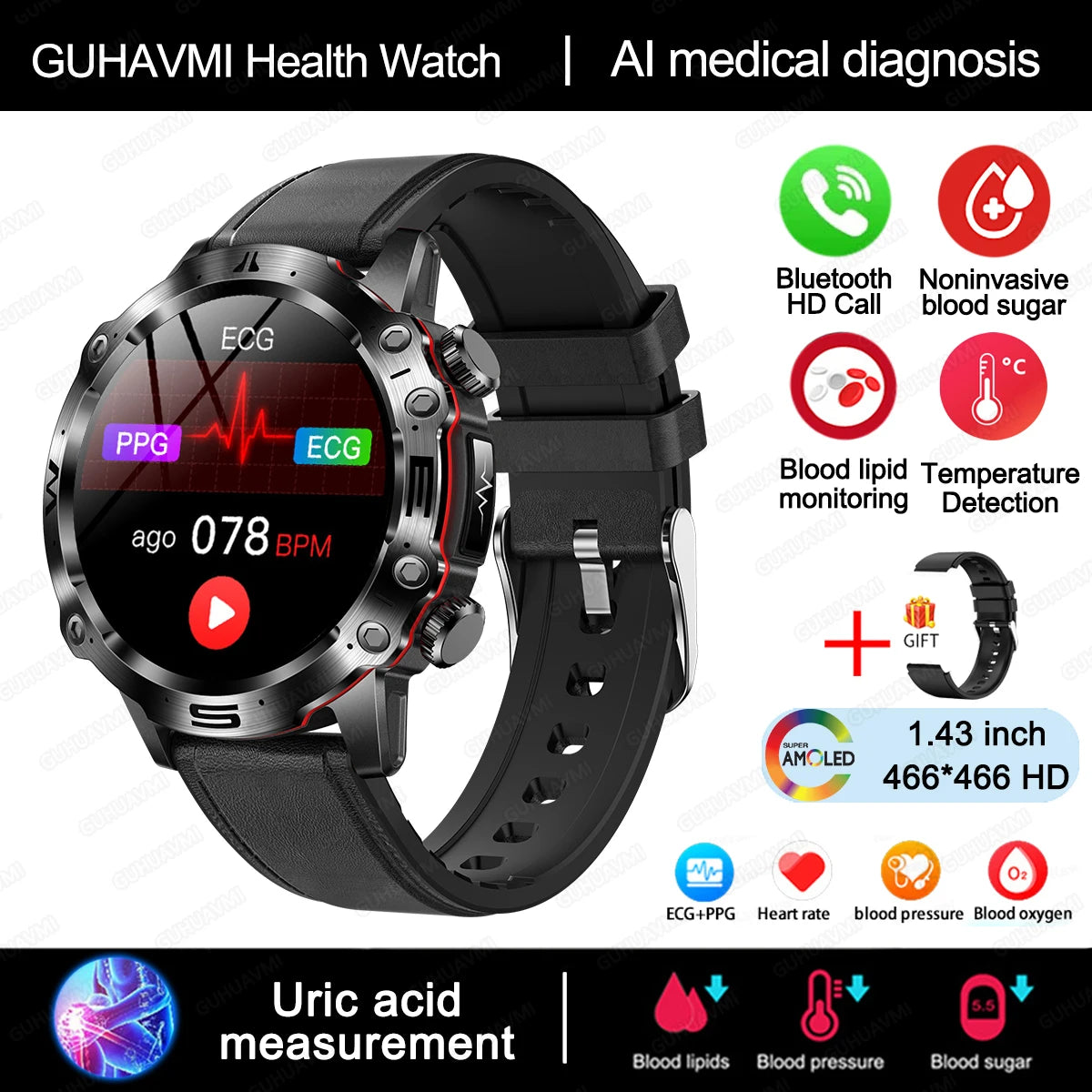 2024 AI Medical Diagnosis Smart Watch