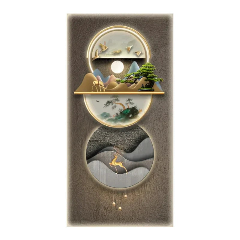 5D Diamond Painting Kit Modern Luxury Landscape Diamond Art Cross Stitch Kit Living Room Corridor Home Decor Christmas Gift