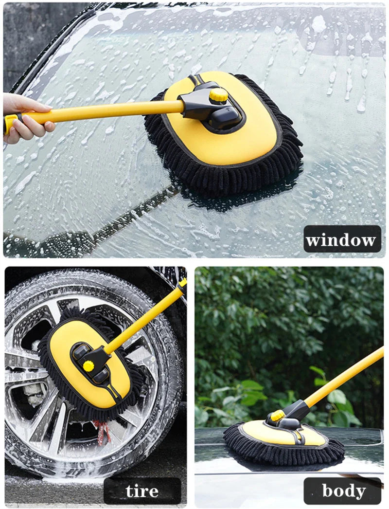 New Car Wash Mop Cleaning Brush Telescoping Long Handle Cleaning Mop Retractable Bent Bar Car Wash Brush Car Cleaning Tools