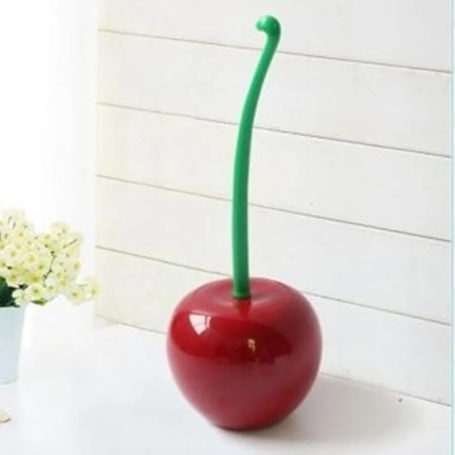 Red Toilet brush toilet holder bathroom accessories Creative Lovely Cherry Shape Lavatory Brush Toilet Brush Holder Set