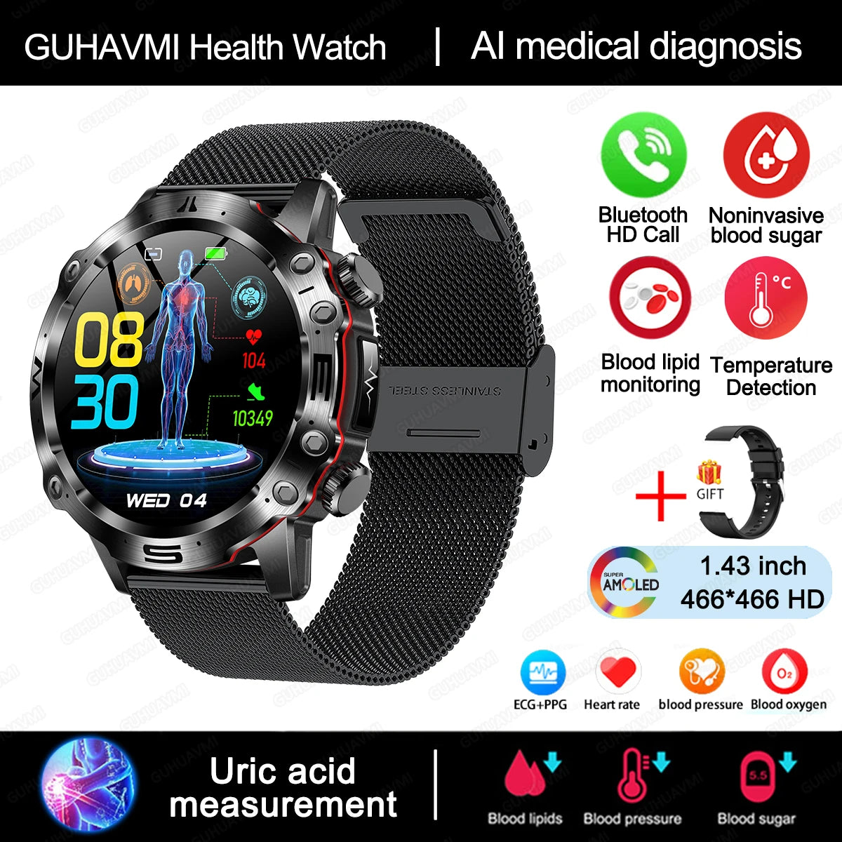 2024 AI Medical Diagnosis Smart Watch