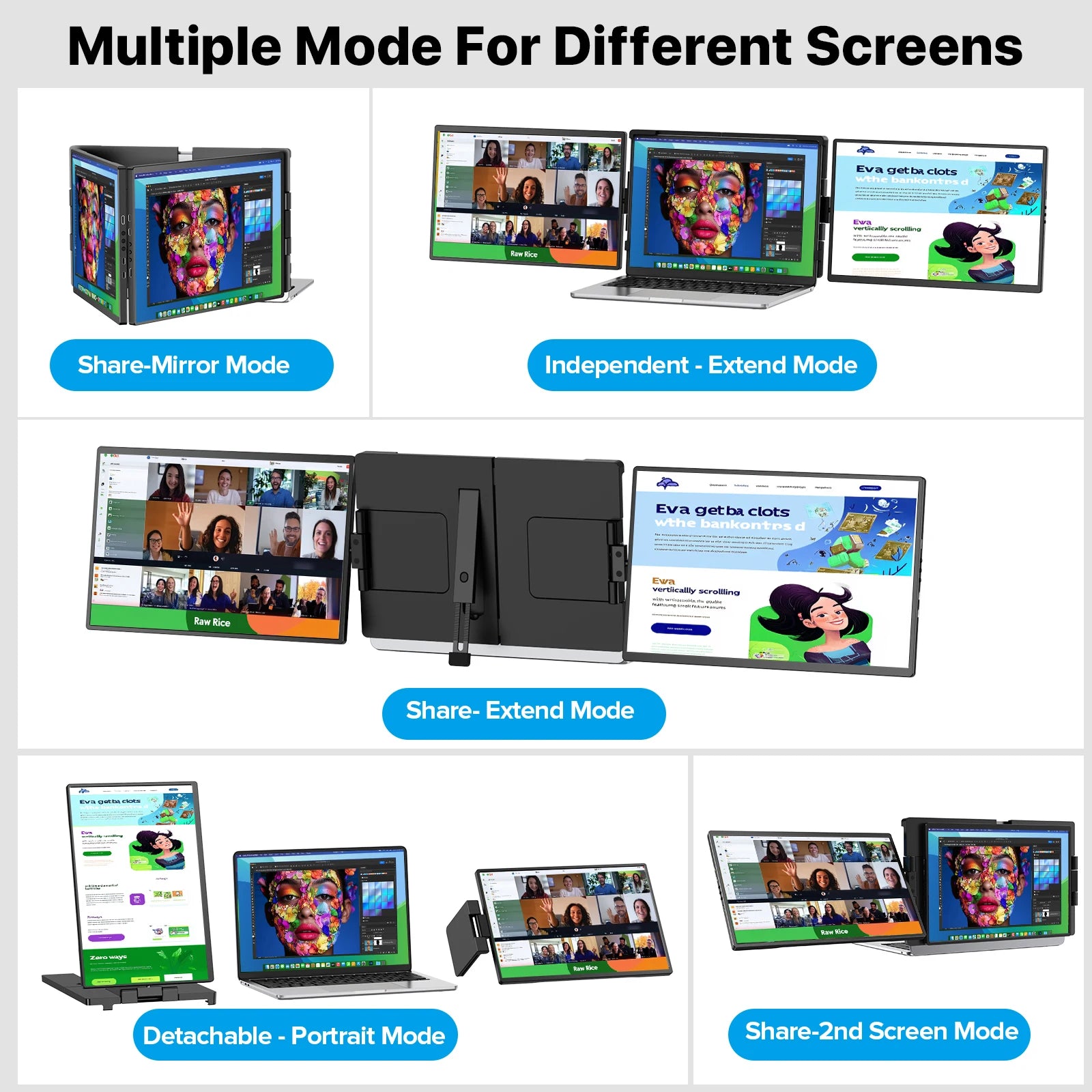 Triple Screen Extender Compatible Windows/Mac/Chrome Linux