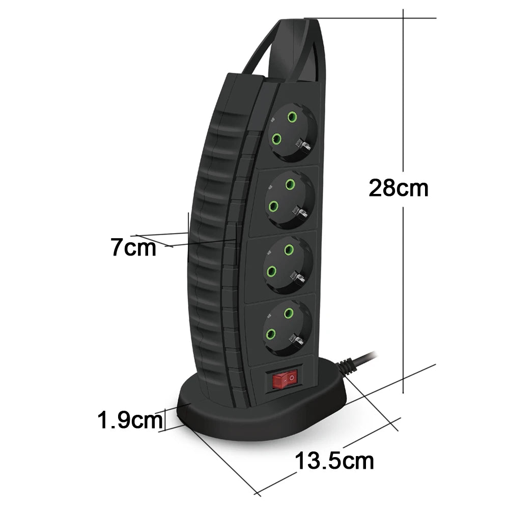 EU Plug AC with USB Type-C Ports Extension