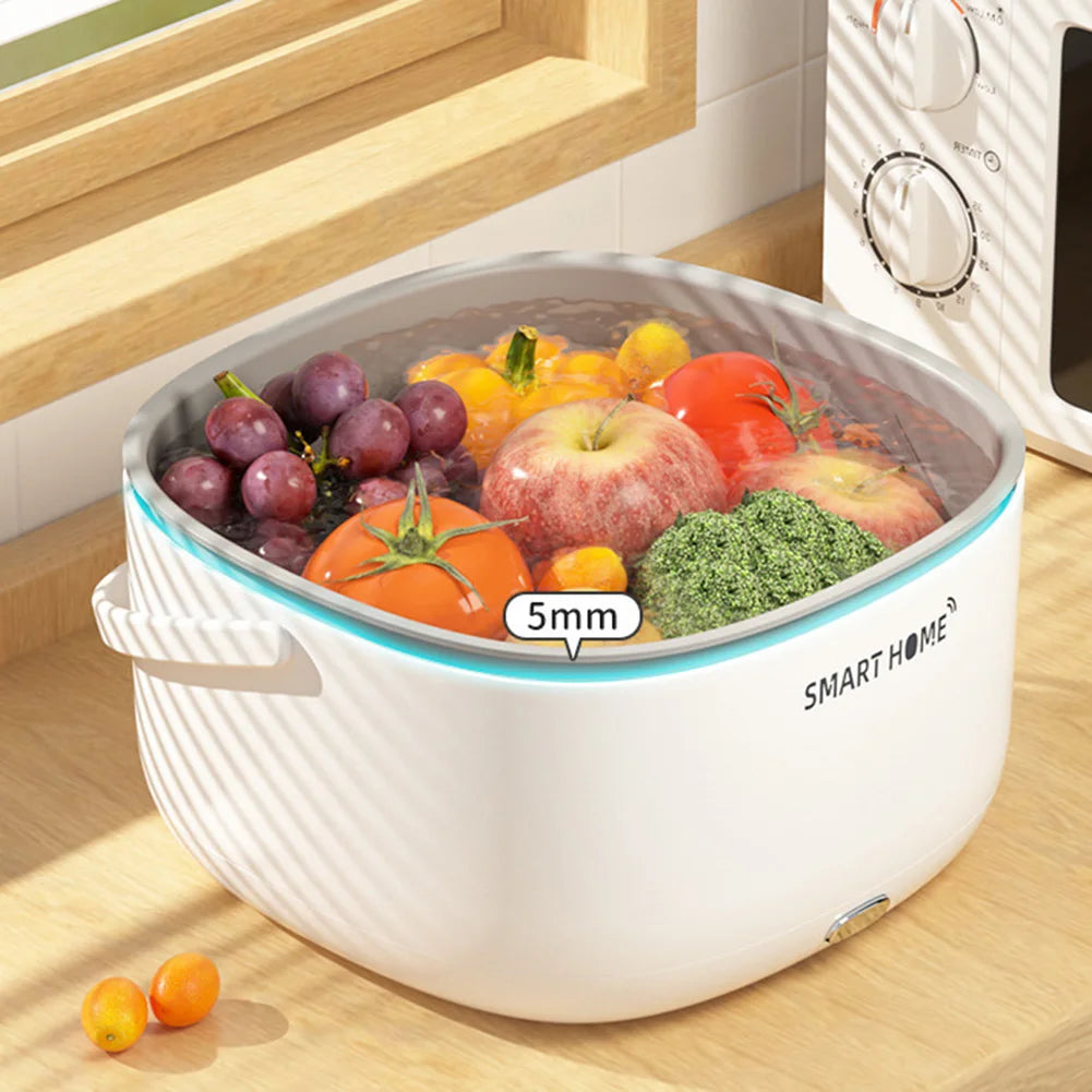 Portable Fruit Vegetable Washing Machine Ultrasound Electric Food Purifier with Handle Food Grains Purifie Basket Kitchen Gadget