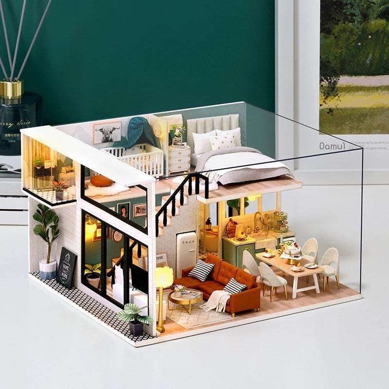 Handmade Wooden dollhouse kit