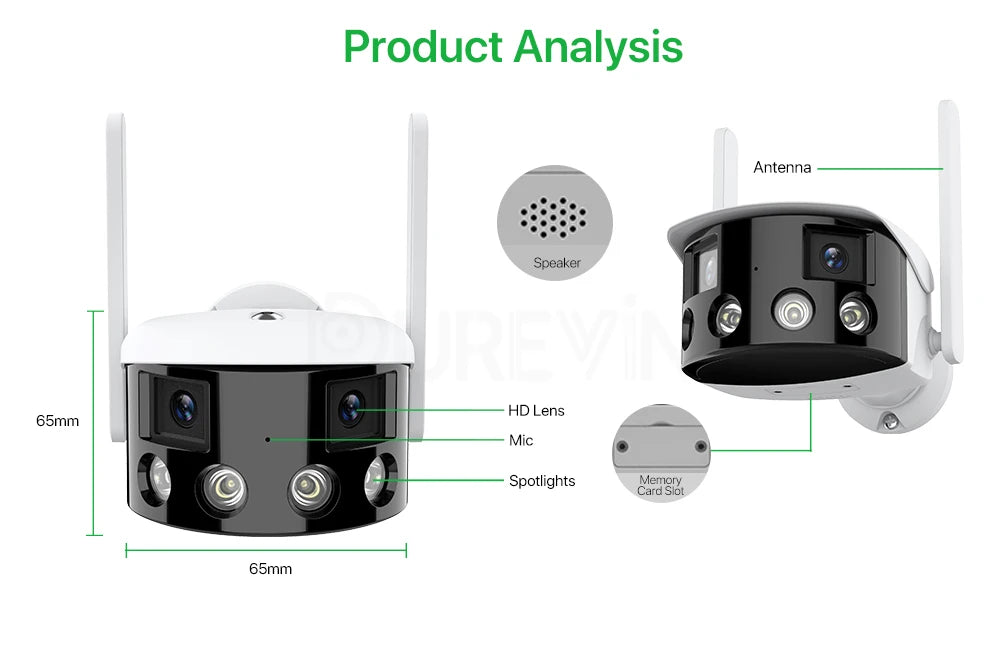 2K 4MP WIFI Dual Panoramic Camera