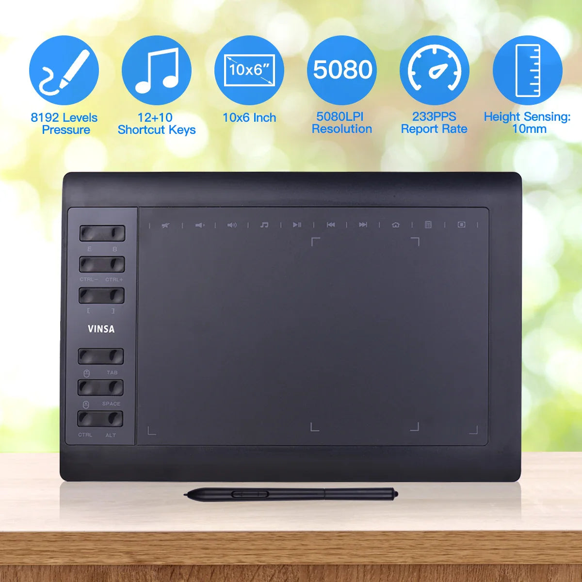 10" Professional Graphics Tablet