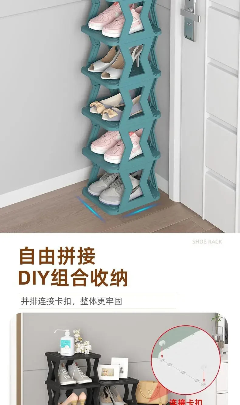 Shoe Shelf Multi-layer Home Door Strong Narrow Small Gap Into The Door Shoe Cabinet Multi-functional Shoe Storage Rack