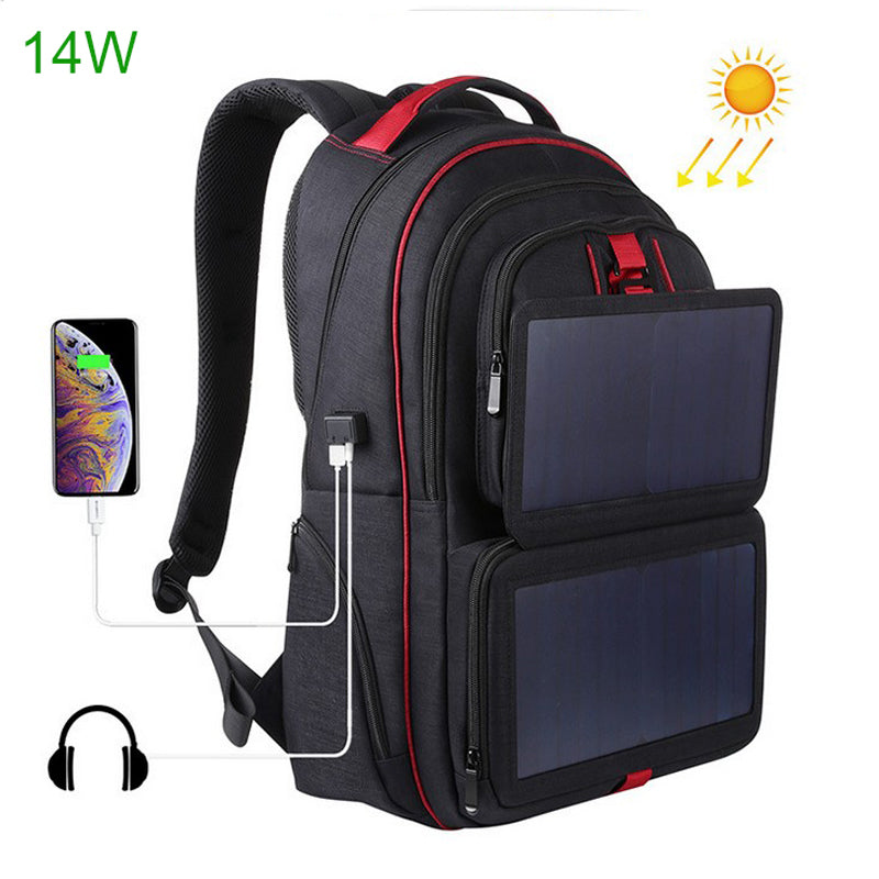 14W Solar Backpack with USB Port