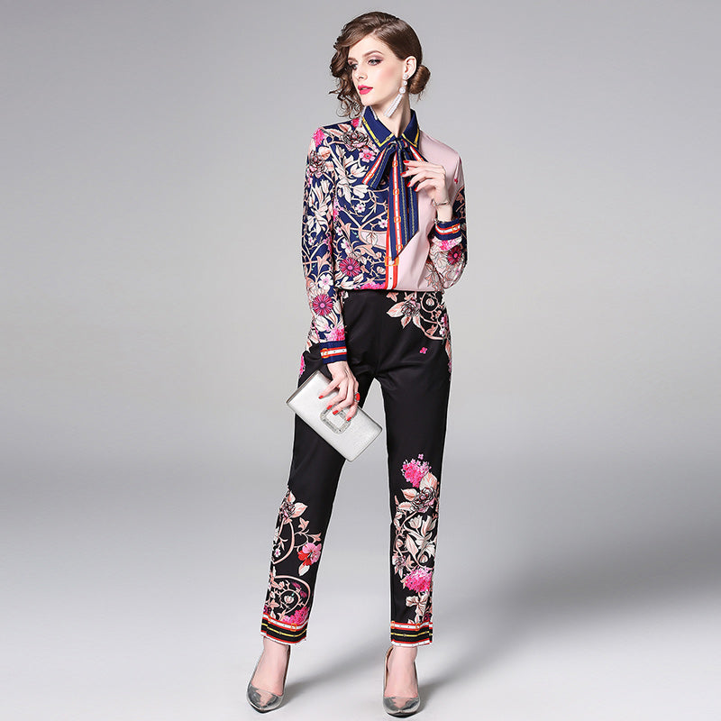 Designer Runway Floral Suit